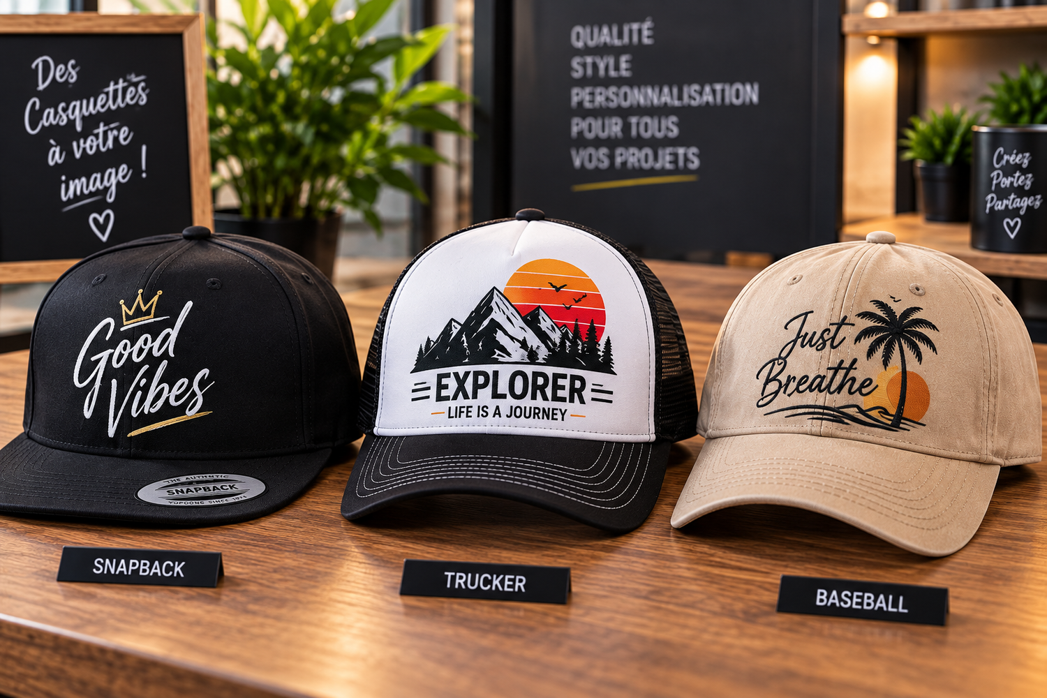 Casquettes personnalisées Snapback, Trucker, Baseball - FC Entreprise